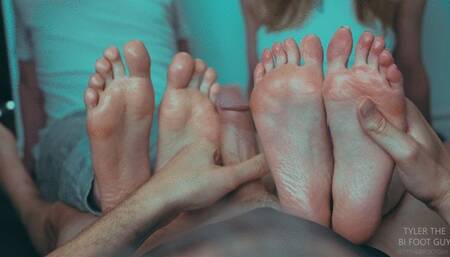 Bi Footjob & Blowjob