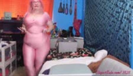 Camshow: Pink Hair Pink Spandex Leggings