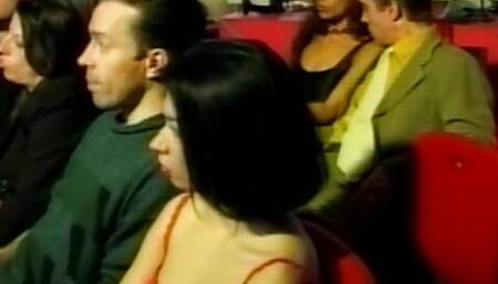 Perfect brunette babe fucked on the class