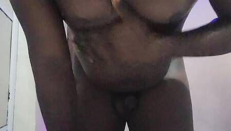 Playing with my my man boobs and Ass