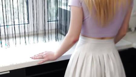 Blonde GF Sucks Me off Before Anal