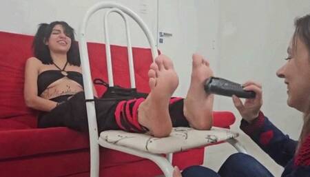 Ticklish Naty - FOOT TICKLED - HD