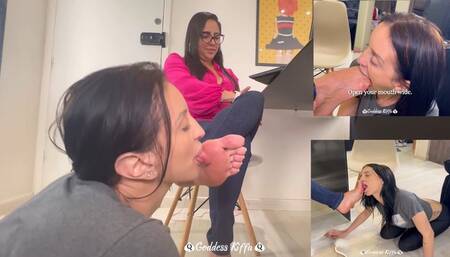 Goddes Kiffa Sexy Mean School Teacher Ep 26 - Hot white mules shoe and foot worship with Vitoria Vonteese - MULES - LESBIAN FOOT WORSHIP - ROLE PLAY - TEACHER - LESBIAN FOOT FETISH