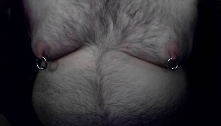 playing with my moobs and cummiing