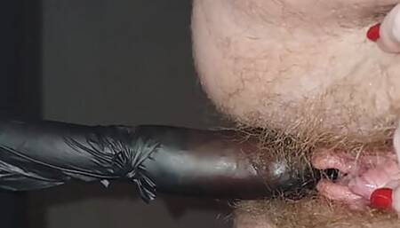 Homemade dildo missing the boss