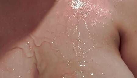 Big Wet Titties in the Shower Getting Soaked