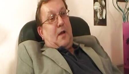 Cute blonde German teen fucked by two older dudes