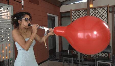 Ginger Blows Single and Double-Stuffed Sempertex 18's to Bursting (MP4 - 720p)