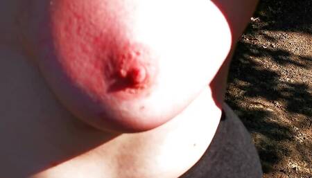 Titslapping on a bridge