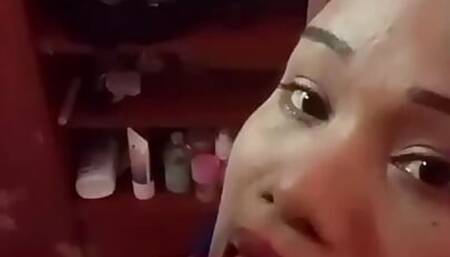 Hot petite Asian brunette do blowjob to her subscriber