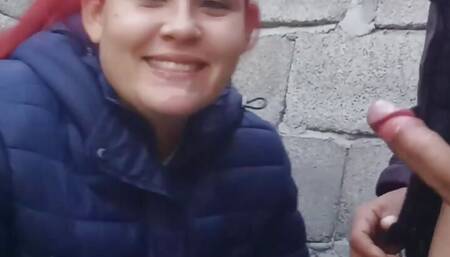 Red Girl Gives Me a Cock Suck Until She Gets My Milk