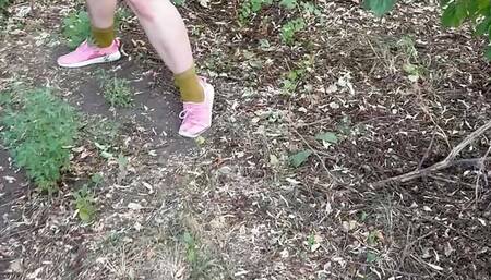 Pervert MILF wife was caught on outdoor masturbation, but let the man cum on her pregnant belly - Milky Mari