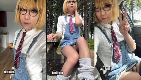 Cute asian femboy Lexi Faith outdoor nudity