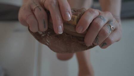 Tiny Slave Toy - Living in my nylon socks pantyhose