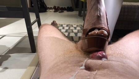 Aldo peep toe stiletto shoejob 2 x cum shot