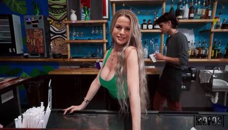 Beautiful doll Angel Wave is jumping on a pretty large boner