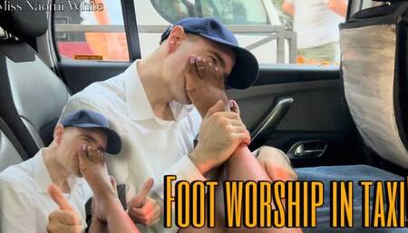 FOOT WORSHIP IN TAXI