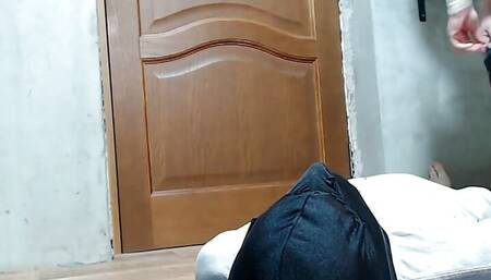 Boy toy gets dirty panties and golden nectar in his mouth