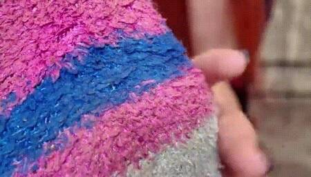 Sweaty Worn Fluffy Fuzzy Socks Teasing from Princess Diss