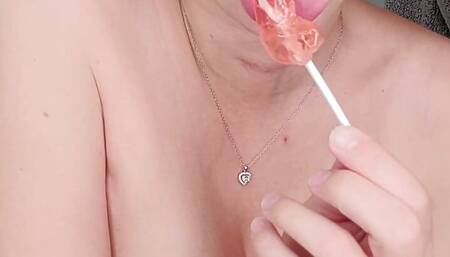 sucking that lollipop like it's your dick