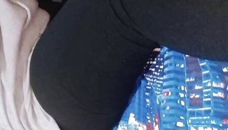 Hijab girl squirming while puffing