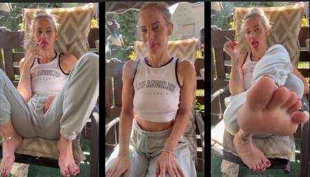 Chain smoking my first cigs in the morning farting burping and bare feet