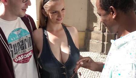 Hot blonde tries a threesome for the first time