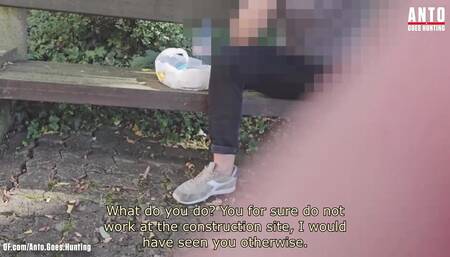 Random hetero married Guy at the park accepts my offer and tries his first gay blowjob at his lunch break