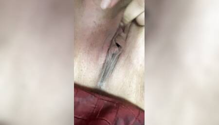 Close up clit rubbing masturbation
