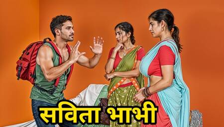 Desi Indian Savita Bhabhi and Piya Bhabhi fucked with stranger man
