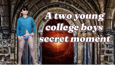 A two young college boys having a secret moment anytime anywhere whenever they feel like blowing each other dick and fucking ass