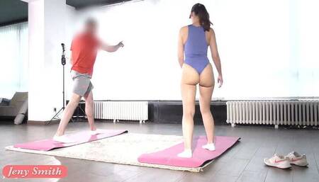 Jeny Smith's X-Rated Gym Class: Small Tits & No Panties.