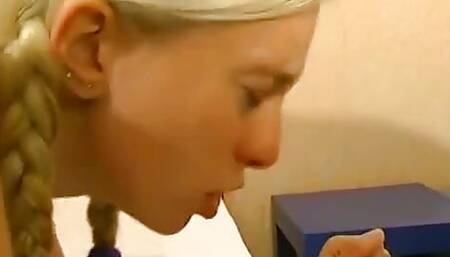 This student blonde would like to get into porn instead studying no problem