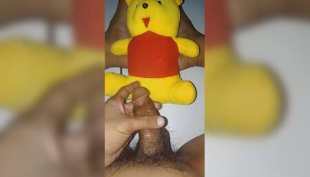 Jerking off with Winnie the Pooh doll part 1
