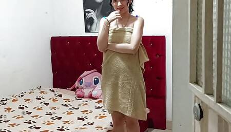 Young 18 year old stepsister gets out of the shower to have her perverted big cock stepbrother fuck her pussy