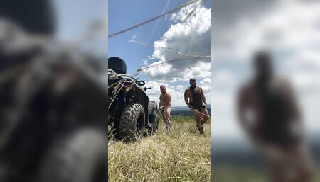 Dad shows Sonn what guys do in the mountains