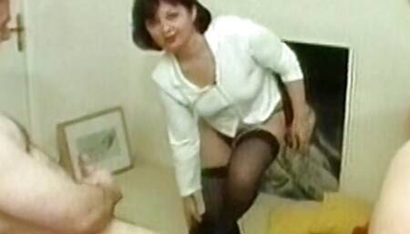 Busty French bitch enjoys hard ass and pussy pounding