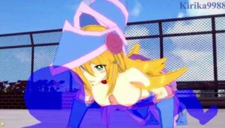 Dark Magician Girl and I have deep sex on the roof of a building. - Yu-Gi-Oh! Duel Monsters Hentai