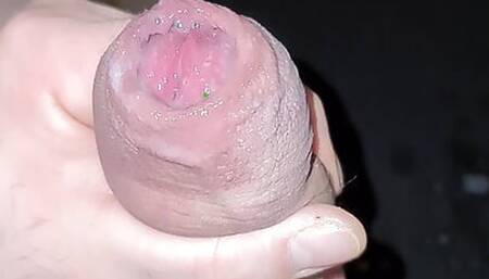 Look how much cum i droped out!! Big cumshot and load moaning!! Amaterur big uncut cock