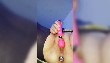 Sex Machine Dildo Hard Pounding with Anal Play