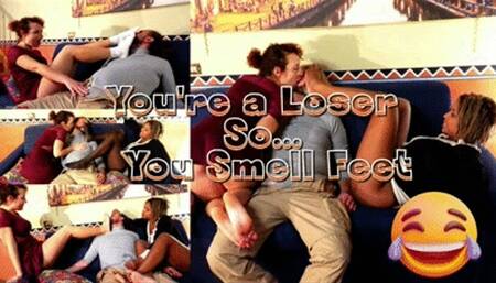 Loser ( Only Smell Scene ) Sfigato ! - 2 Interracial Goddesses 1 Loser Slave