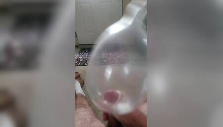 Condom fun masturbating