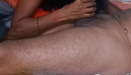 Indian Couple Homemade Blowjob foot job Doggy style Fuking