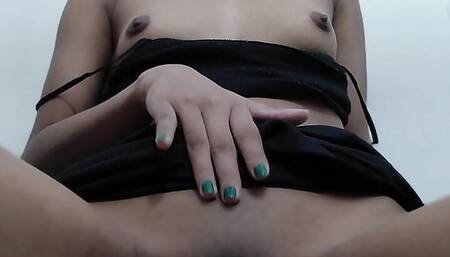 Hot sexy girl rubbing her big tit boobs