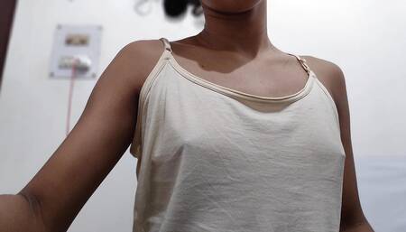 Part 1 - School teen shows off a beautiful body, narrow pussy and small tits are very nice