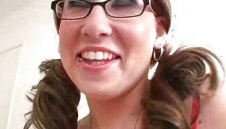 Kimmy spex slut jerking off hard dick