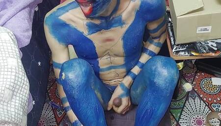 Masturbating in a Painted Suit