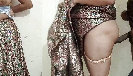 Stepbrother came to button up blouse of step sister getting ready for wedding and fucked hard Hindi Audio