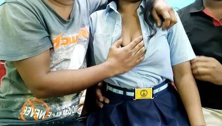 Two Guys Bang College Girl: Hindi Audio & Big Booty