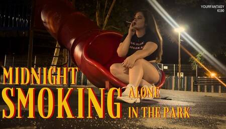 Alone In The Park At Midnight Smoking